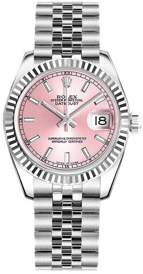 Rolex Datejust 31 Pink Dial Jubilee Bracelet Watch 178274-0012