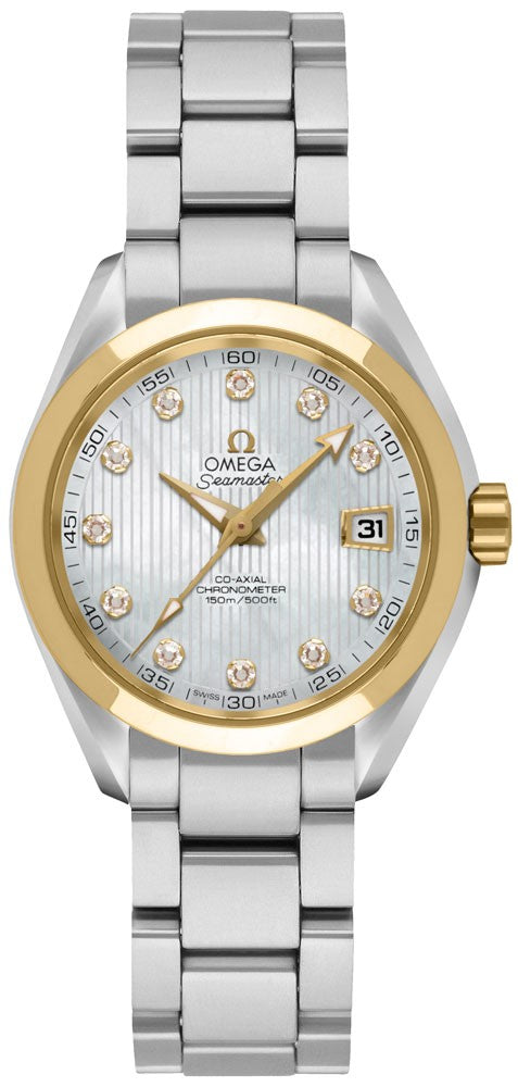 Omega Seamaster Aqua Terra Gold & Steel Diamond Women's Watch 231.20.30.20.55.004