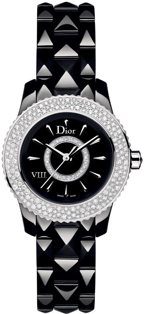 Christian Dior VIII Black Dial & Diamond Women's Dress Watch CD1221E5C001