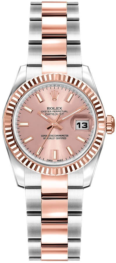 Rolex Lady-Datejust 26 Pink Dial Oyster Bracelet Women's Watch 179171