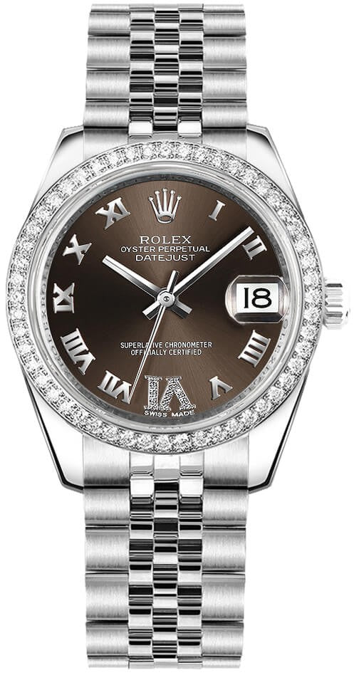 Rolex Datejust 31 Rhodium Diamond Women's Watch 178384-0011