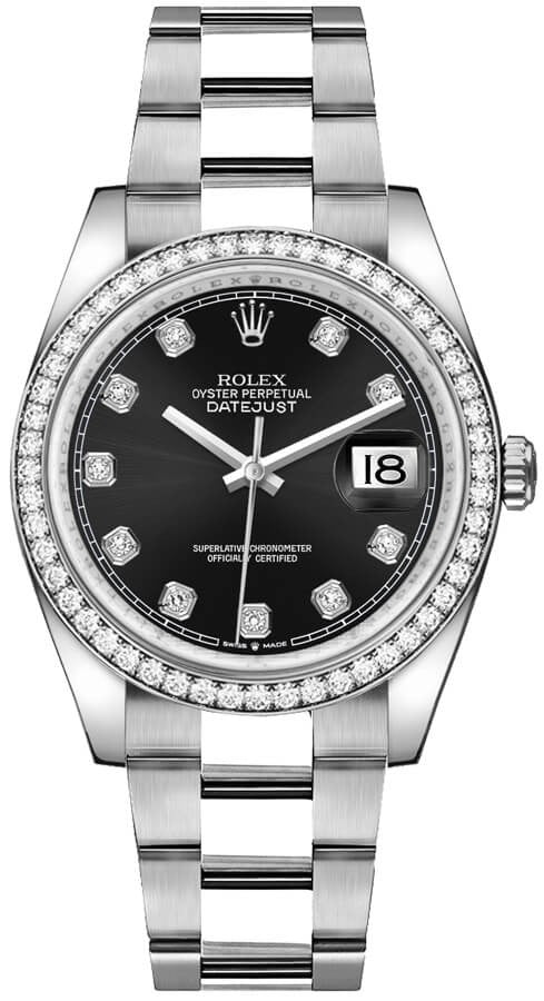 Rolex Datejust 36 Black Diamond Dial Unisex Watch 126284RBR-0020