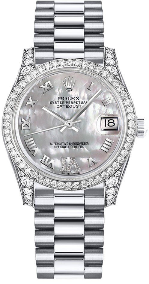 Rolex Datejust 31 President Bracelet Diamond Women's Watch 178159-0051