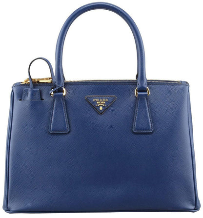 Prada Blue Saffiano Lux Small Double-Zip Tote Bag