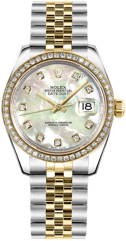 Rolex Datejust 31 Mother of Pearl Diamond Ladies Watch 178383-0008