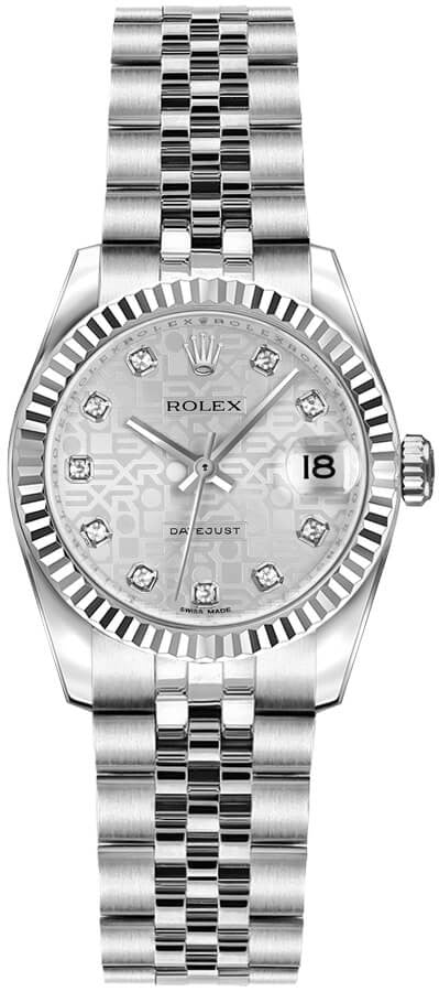 Rolex Lady-Datejust 26 Silver Women's Watch 179174