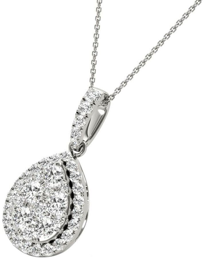 Diamond Oval Pendant, .81 Carat on 18k White Gold P20249W