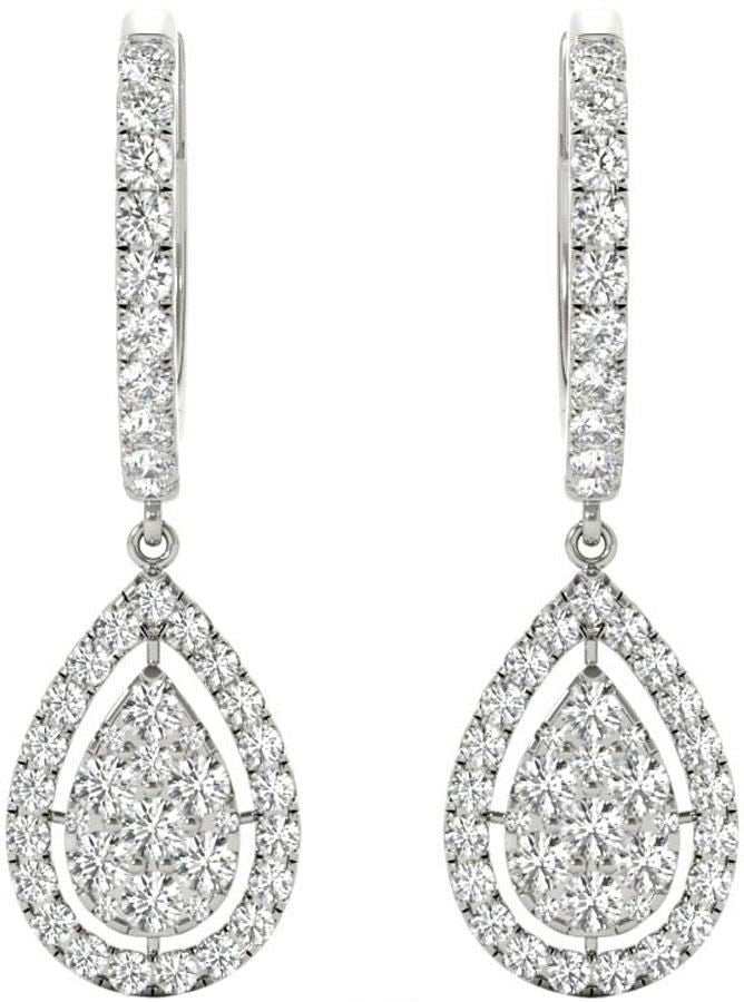 Diamond Earrings, 1.0 Carat Diamonds on Solid 18k White Gold E20239W