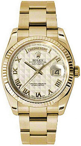 Rolex Day-Date 36 Ivory Dial Gold Watch 118238