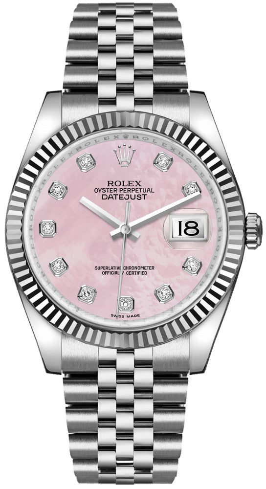 Rolex Datejust 36 Pink Mother of Pearl Dial Women's Watch 116234-0104