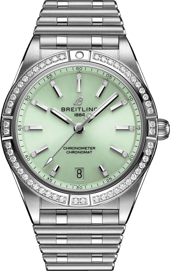 Breitling Chronomat Automatic 36 Mint Green Dial Watch A10380591L1A1