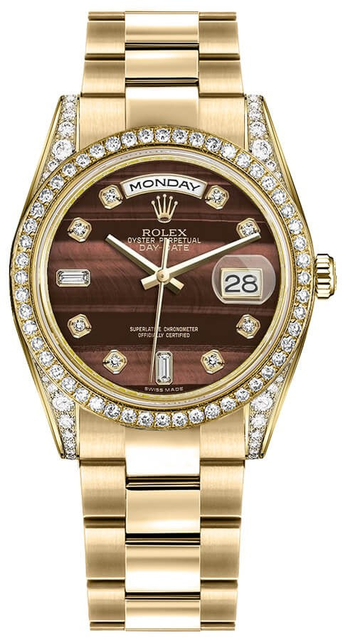 Rolex Day-Date 36 Diamond Gold Watch 118388-0135