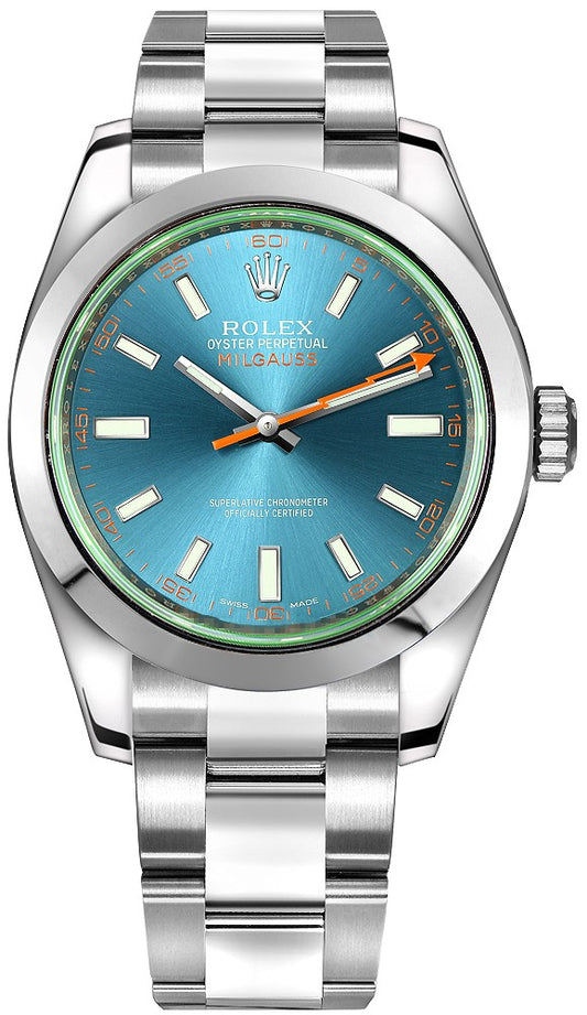 Rolex Oyster Perpetual Milgauss Z-Blue Steel Men's Watch 116400GV-0002