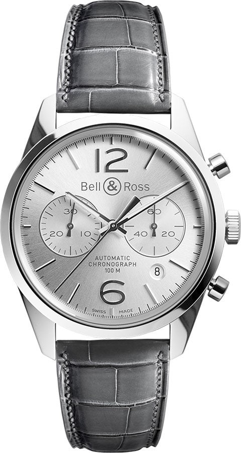 Bell & Ross Vintage Officer BRG126-WH-ST/SCR/2