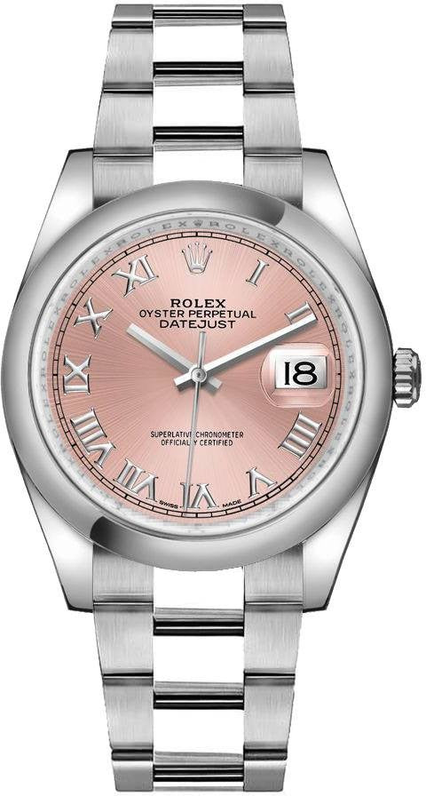 Rolex Datejust 36 Pink Roman Numeral Dial Watch 116200