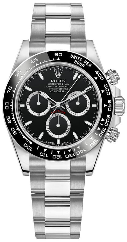 Rolex Cosmograph Daytona Black Dial Steel Men's Watch 126500LN-0002