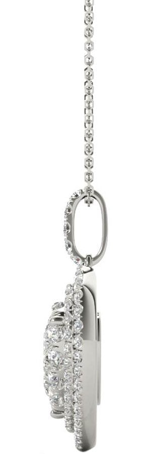 Diamond Heart Pendant, .90 Carat on Solid 18k White Gold P20247W