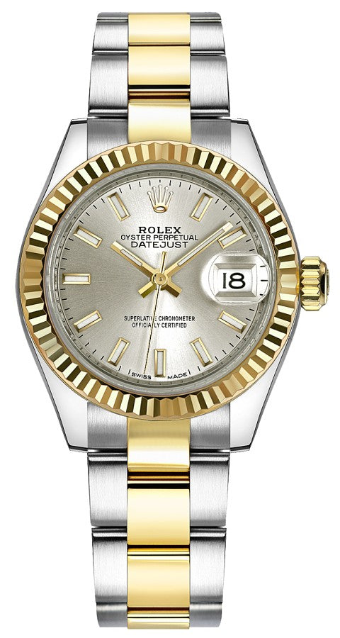 Rolex Lady-Datejust 28 Silver Dial Oyster Bracelet Watch 279173-0020